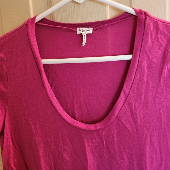 Splendid medium raspberry soft-v neck shirt - Picture 7 of 11